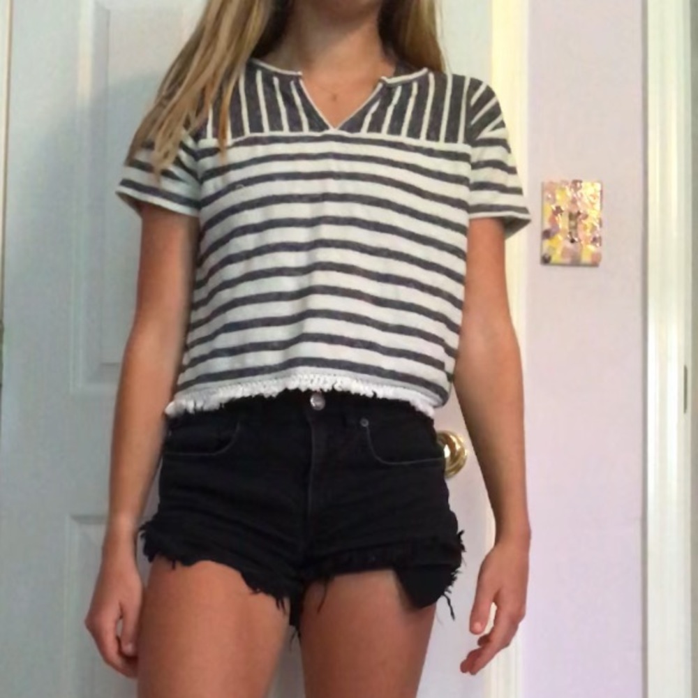 3/$15 Striped Crop Top